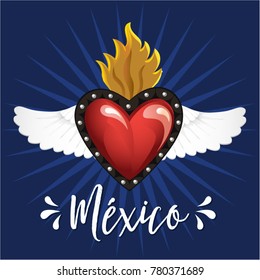 Colorful Mexican Traditional Brass Hearts Composition from San Miguel de Allende; México – Copy Space 