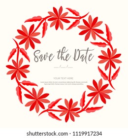 Colorful Mexican Wedding Invitation. Textile Embroidery Style from Tenango, Hidalgo; México – Copy Space Floral Composition 