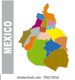 Colorful Mexico administrative and political map