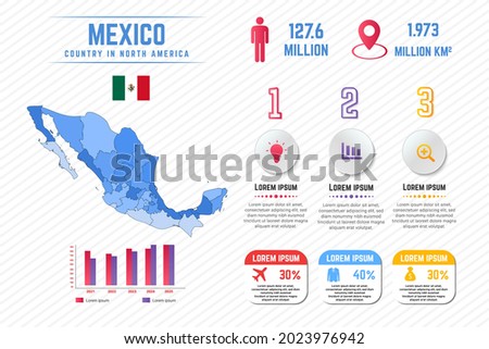 Colorful Mexico Map Infographic Template