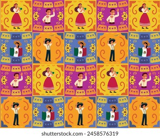 colorful Mexico national holiday pattern, Independence