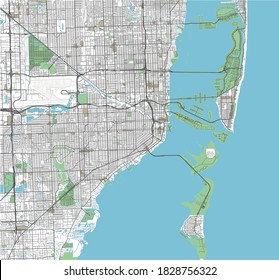 Colorful Miami vector city map