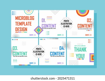 Colorful microblog design idea. Easy to edit with vector file. Can use for your creative content. Especially for your social media content and marketing.