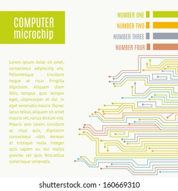 Colorful microchip background. Vector illustration.