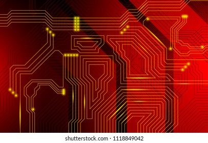 Colorful microscheme design. Vector micro chip, micro scheme elements design. Abstract technology, IT thematic background. Circuit Board Vector Illustration.