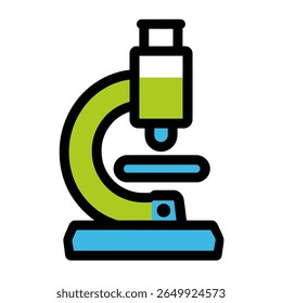 Microscópio colorido analisa amostra de fluido em gráfico de configuração de laboratório