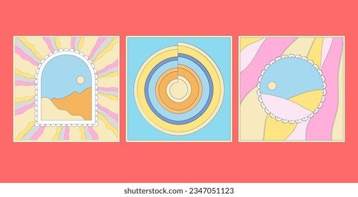 colorful mid-century modern backgrounds set