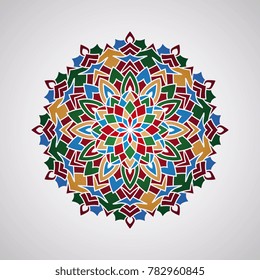 Colorful middle east mandala ornate. Geometrical arabic
