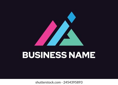 Colorful MIG initial logo template for your business