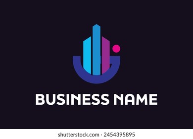 Colorful MIG initial logo template for your business