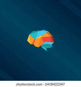 colorful mind, idea, brain Pixels for creative logo - Vector