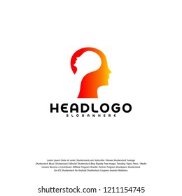 Colorful Mind logo vector, Head intelligence logo designs concept vector