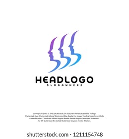 Colorful Mind logo vector, Head intelligence logo designs concept vector