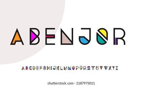 colorful minimal calligraphy letter logo design