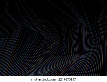 Colorful minimal curved lines abstract futuristic tech background. Vector digital design