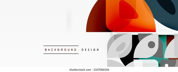 Colorful minimal geometric abstract background. Triangle shape with round elements, circles. Trendy techno business template for wallpaper, banner, background or landing