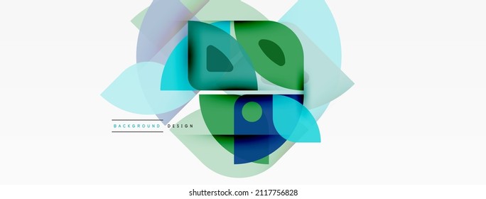 Fondo abstracto geométrico mínimo colorido. Forma triangular con elementos redondos, círculos. Plantilla de negocios de moda para tecno para papel de pared, banner, fondo o aterrizaje