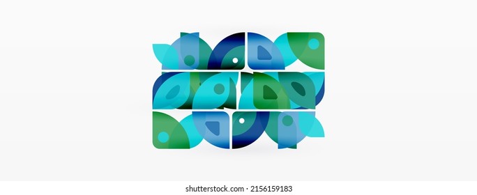Fondo abstracto geométrico mínimo colorido. Forma triangular con elementos redondos, círculos. Plantilla de negocios de moda para tecno para papel de pared, banner, fondo o aterrizaje