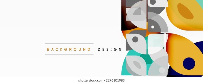 Colorful minimal geometric abstract background. Triangle shape with round elements, circles. Trendy techno business template for wallpaper, banner, background or landing