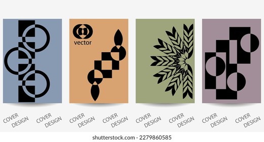 Colorful minimal geometric backgrounds set. Intersecting geometric pattern with visual distortion effect. For printing on covers, banners, sales, flyers. modern design. Vector.