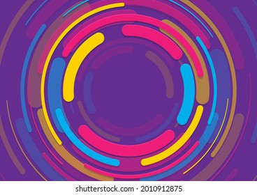 Colorful minimal geometric circles abstract background. Paper technology vector design