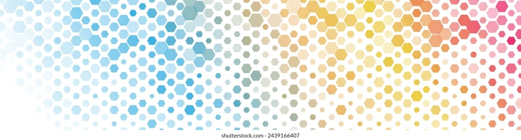 Fondo de tecnología abstracto hexagonal de semitono mínimo colorido. Diseño de banner de vector de concepto geométrico