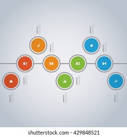 Colorful Minimal Infographics Timeline Design with Circles