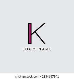 Colorful minimal initial letter K logo icon