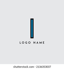 Icono de la letra inicial mínima colorida del logotipo I