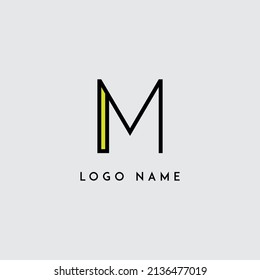 Colorful minimal initial letter M logo icon