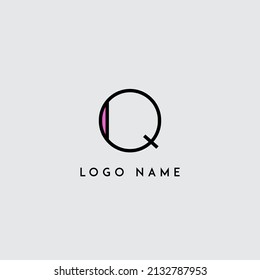 Colorful minimal initial letter Q logo icon