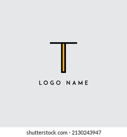 Colorful minimal initial letter T logo icon