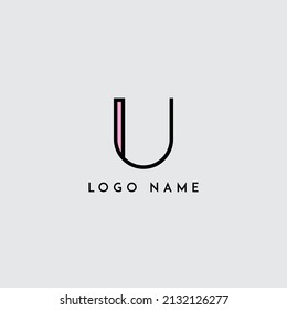 Colorful minimal initial letter U logo icon