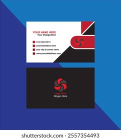 Colorful Minimal Layout Business Card Design Template