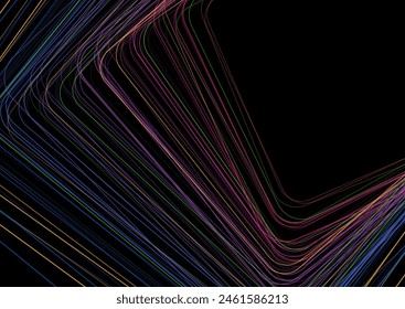 Colorful minimal lines abstract futuristic tech background. Vector digital art design