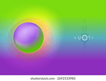 Colorful minimal liquid gradient abstract background with bright sphere. Vector geometric design