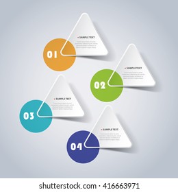 Colorful Minimal Paper Cut Infographics Design, Presentation Template - Triangles