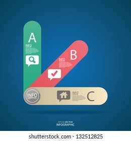 Colorful minimal ribbon circle options banner, infographics. Vector