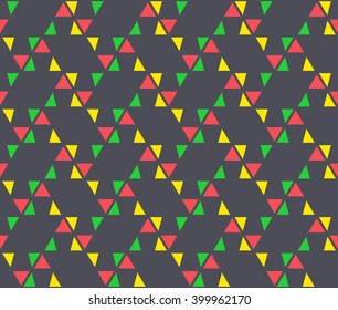 Colorful minimal triangle seamless pattern background vector.