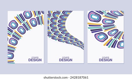 Colorful Minimal wave abstract cover design