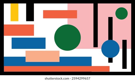colorful minimalist abstract geometric wall art. Great for beautifying the walls of the house