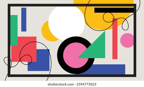 colorful minimalist abstract geometric wall art. Great for beautifying the walls of the house