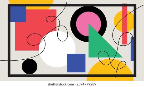 colorful minimalist abstract geometric wall art. Great for beautifying the walls of the house