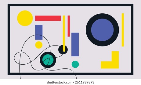colorful minimalist abstract geometric wall art. Great for beautifying the walls of the house