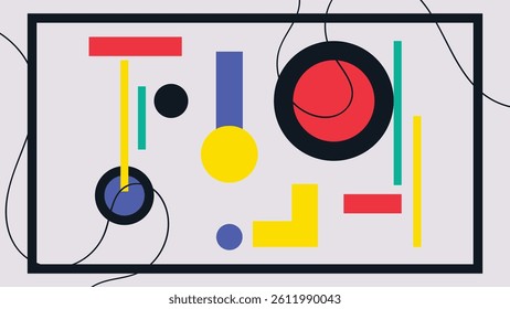 colorful minimalist abstract geometric wall art. Great for beautifying the walls of the house