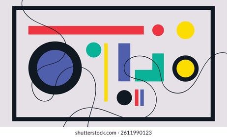 colorful minimalist abstract geometric wall art. Great for beautifying the walls of the house