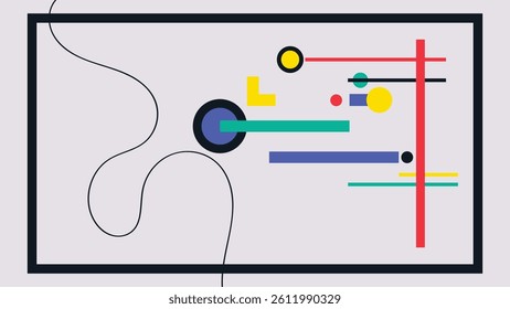 colorful minimalist abstract geometric wall art. Great for beautifying the walls of the house