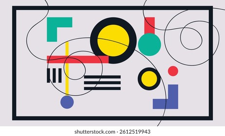 colorful minimalist abstract geometric wall art. Great for beautifying the walls of the house
