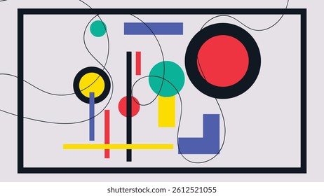 colorful minimalist abstract geometric wall art. Great for beautifying the walls of the house