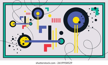 colorful minimalist abstract geometric wall art. Great for beautifying the walls of the house